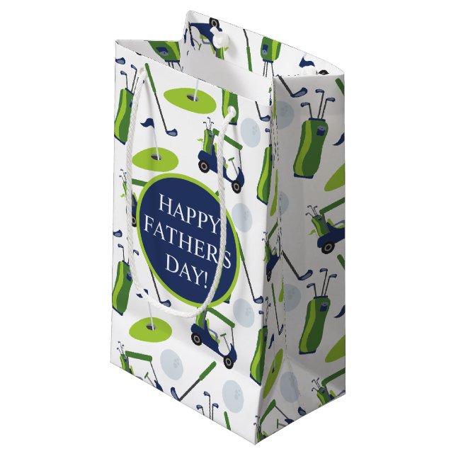 Petit Sac Cadeau Personnalisé Marine & Green Golf (Devant Angle)