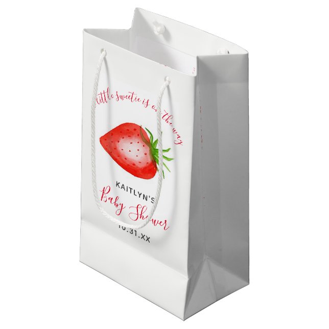 Petit Sac Cadeau Petit Baby shower de fraises doux (Devant Angle)