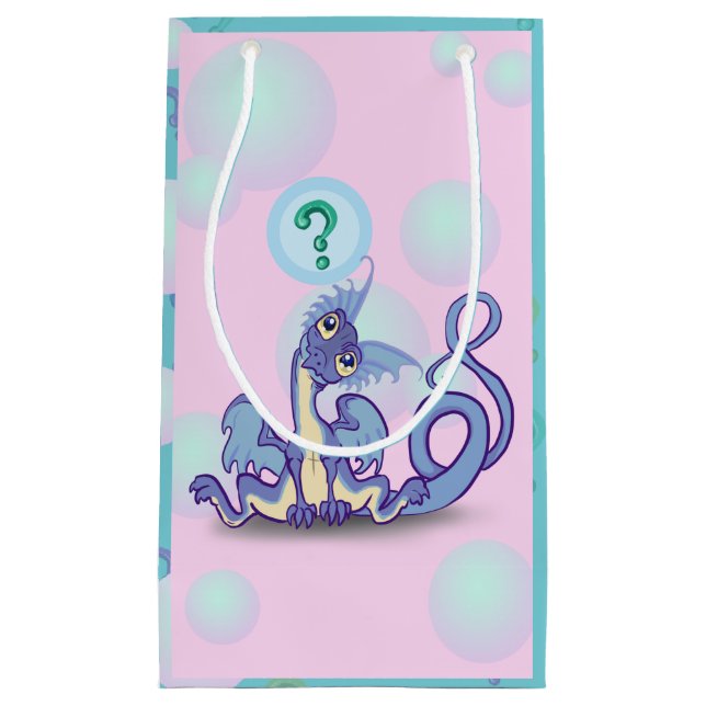 Petit Sac Cadeau Petit Dragon Curieux (Devant)