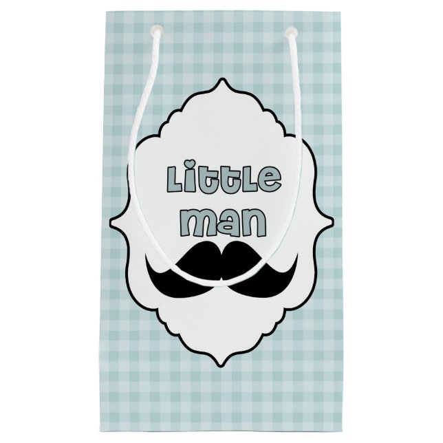 Petit Sac Cadeau Petite moustache d'homme de beau baby shower (Devant)