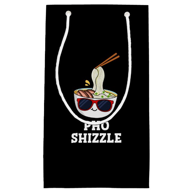 Petit Sac Cadeau Pho Shizzle Funny Noodle Pun Dark BG (Devant)