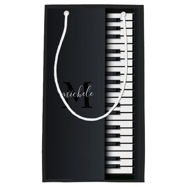 Petit Sac Cadeau Piano noir et blanc (Devant)