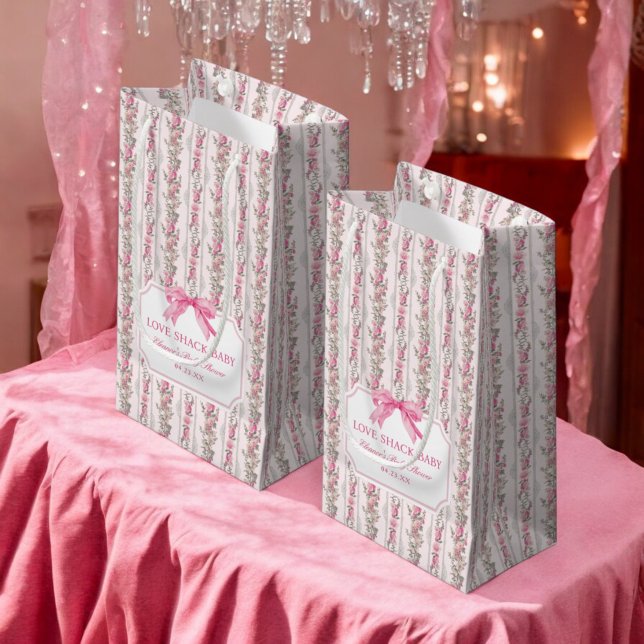 Petit Sac Cadeau Pink Bow Love Shack Baby shower Petit Cadeau (Créateur téléchargé)