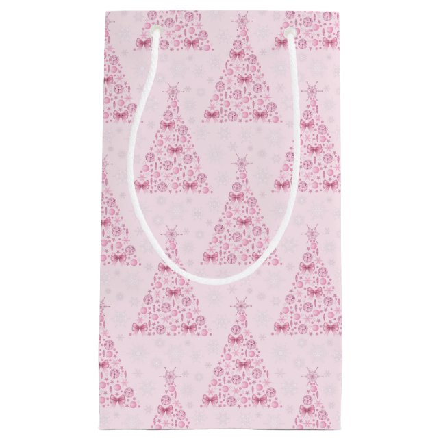 Petit Sac Cadeau Pink Christmas Tree (Devant)