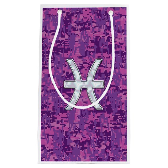 Petit Sac Cadeau Pisces Zodiac Connexion sur Camion numérique rose (Devant)
