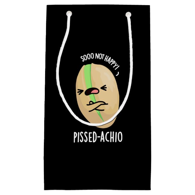 Petit Sac Cadeau Pissed-achio Funny Pistachio Pun Dark BG (Devant)