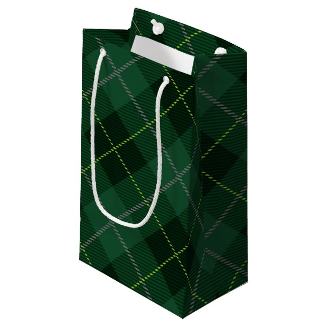 Petit Sac Cadeau Plaie de Noël verte (Devant Angle)