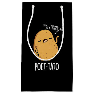 Petit Sac Cadeau Poète tato drôle Pun de pommes de terre Dark BG