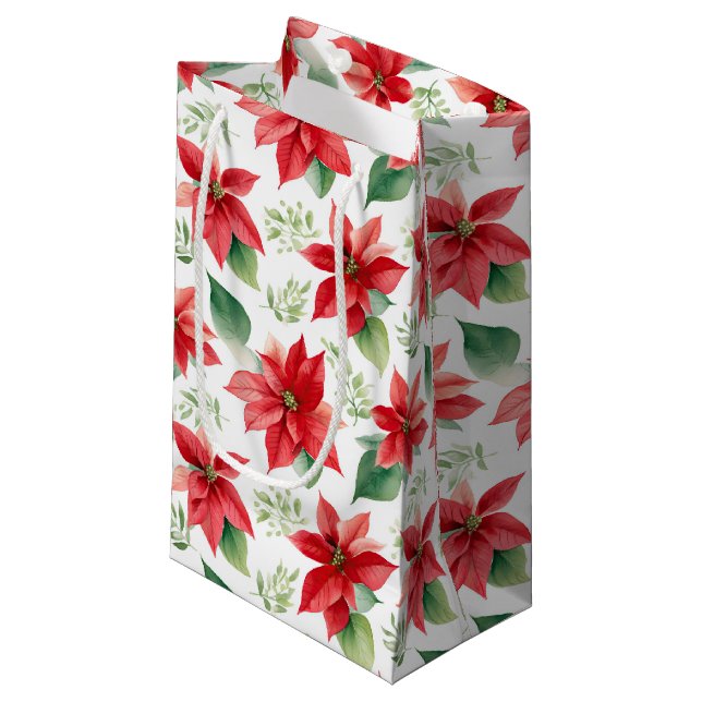 Petit Sac Cadeau Poinsettas (Devant Angle)