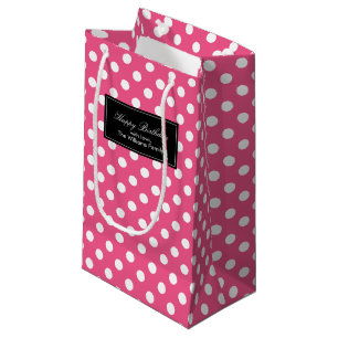 Petit Sac Cadeau Pois de roses indien personnalisé