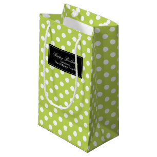 Petit Sac Cadeau Pois verts de Kiwi personnalisés