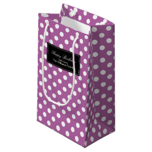 Petit Sac Cadeau Pois violets orchidées personnalisés