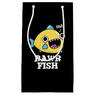 Petit Sac Cadeau Poisson Rawr Funny Animal Pun Dark BG