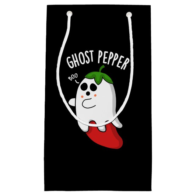 Petit Sac Cadeau Poivre Fantôme Funny Chili Pun Dark BG (Devant)