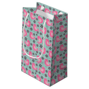 Petit Sac Cadeau Polka Dot Birds and Flowers