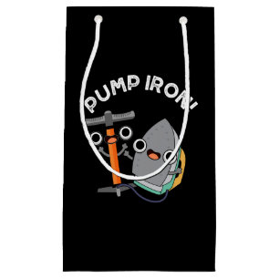 Petit Sac Cadeau Pompe Fer amusant Exercice Pun Dark BG