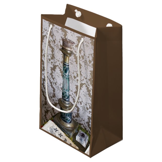 Petit Sac Cadeau Porte-bougie en verre vintage (Devant Angle)