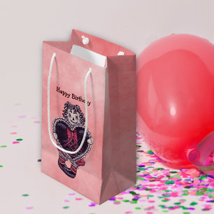Petit Sac Cadeau Poupée gothique en cerf avec coeur noir sur Annive