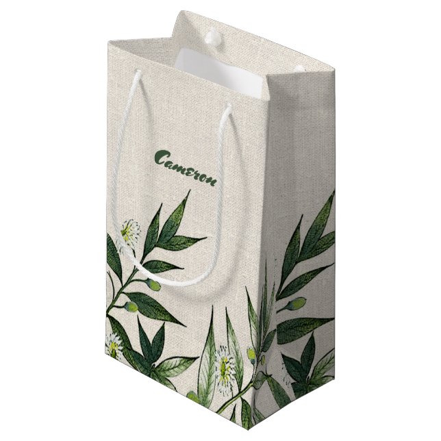 Petit Sac Cadeau prairie sauvage | Sacs-cadeaux Mariages botaniques (Devant Angle)