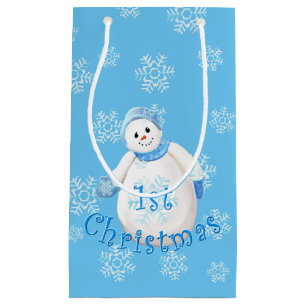 Petit Sac Cadeau Premier bonhomme de neige mignon de Noël