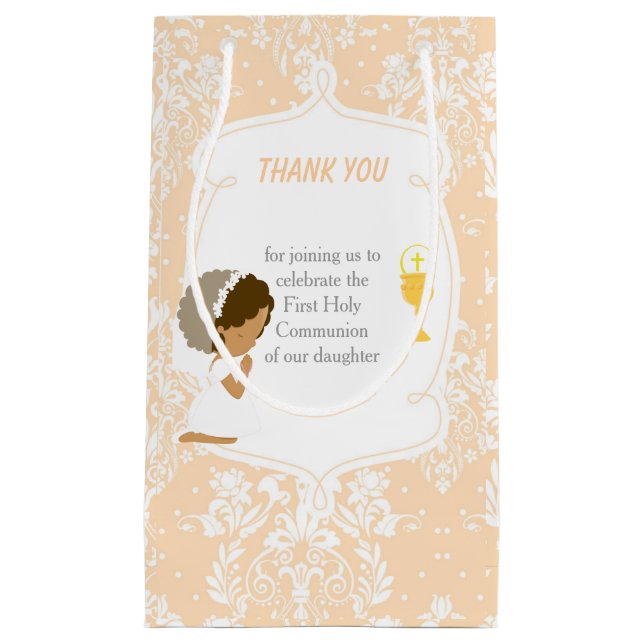 Petit Sac Cadeau Première Communion Africaine Américaine fille Merc (Devant)