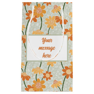 Petit Sac Cadeau Pretty retro muted 1970 s flowers