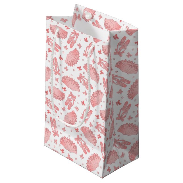 Petit Sac Cadeau Profil sous convention astérisque rose de ballet (Devant Angle)