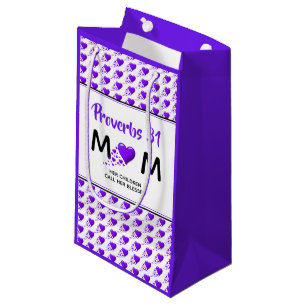 Petit Sac Cadeau PROVERBS 31 Coeurs pourpres Merci de la fête des m