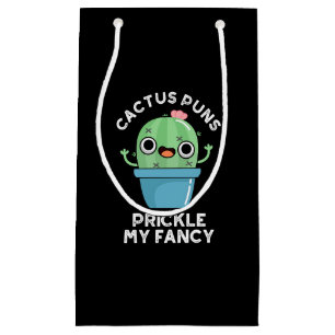 Petit Sac Cadeau Puns Cactus Pricket Mon Fancy Plante Pun Dark BG
