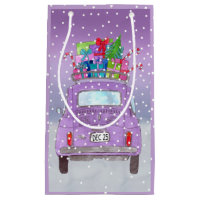 Purple Retro Fiat 500 avec cadeaux de Noël