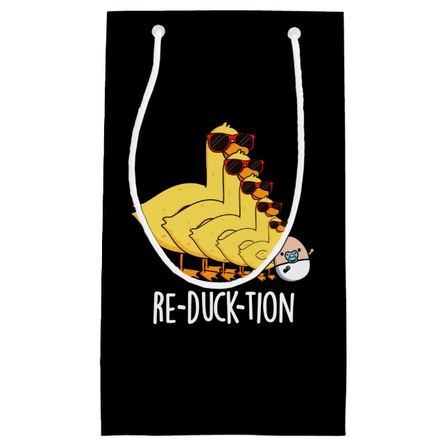 Petit Sac Cadeau Re-duck tion Funny Animal Canard Pun Dark BG (Devant)