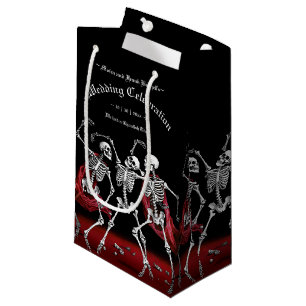 Petit Sac Cadeau Red Death Dancing Skeletons Mariage gothique
