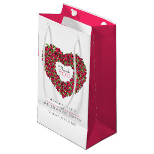 Petit Sac Cadeau Red tulip coeur art merci mariage faveur