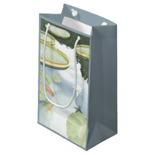 Petit Sac Cadeau Réflexion d'étang de Koi avec des poissons et de