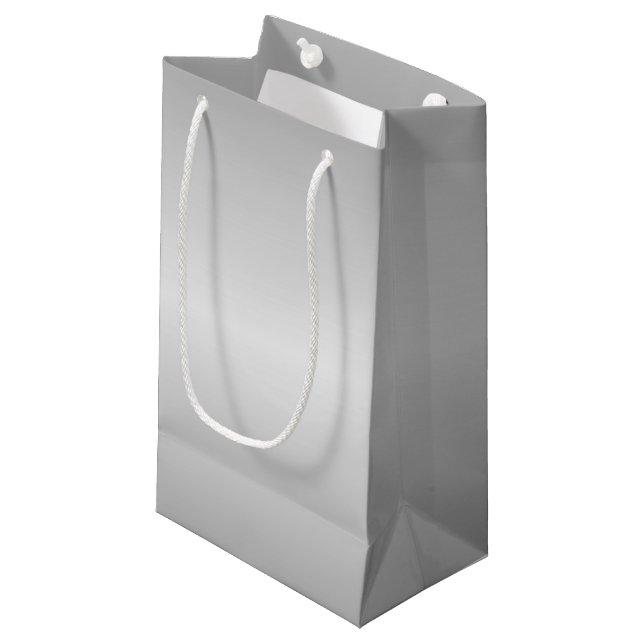 Petit Sac Cadeau Regarder en argent métallique (Devant Angle)