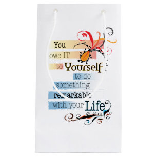 Petit Sac Cadeau Remarquable LIFE Inspirational Citation illustrée