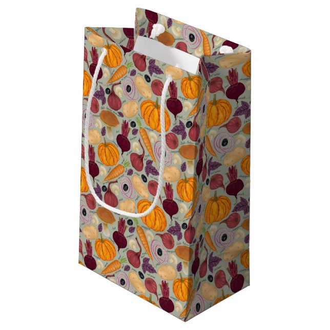Petit Sac Cadeau Rétro arrière - plan des légumes frais (Dos Angle)