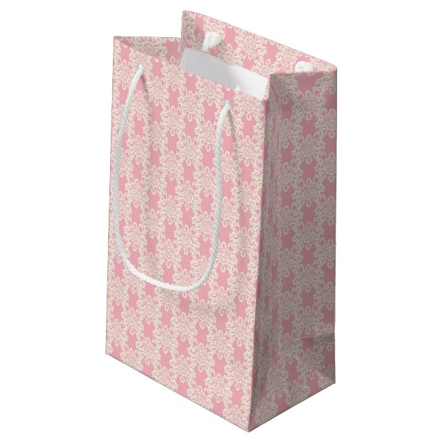 Petit Sac Cadeau Rétro damassé florale (Dos Angle)