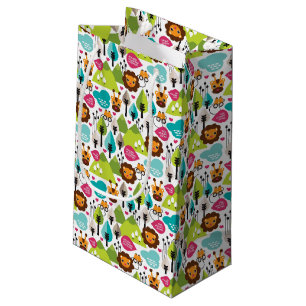 Petit Sac Cadeau rétro faune de lion de safari d'enfants
