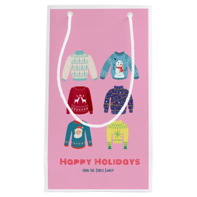 Petit Sac Cadeau Retro Holiday Fête de Noël laide (Devant)