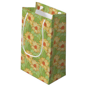 Petit Sac Cadeau Rétro motif de magnolia