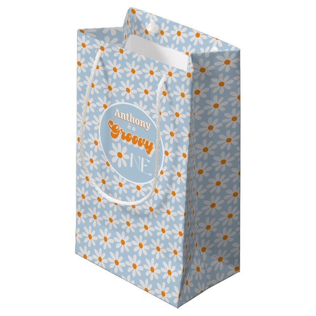Petit Sac Cadeau Retro Super One Boys 1er Anniversaire (Devant Angle)