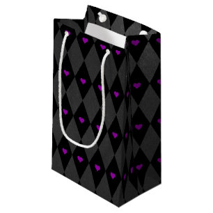 Petit Sac Cadeau Rhombus Coeurs pourpres Saint-Valentin gothique