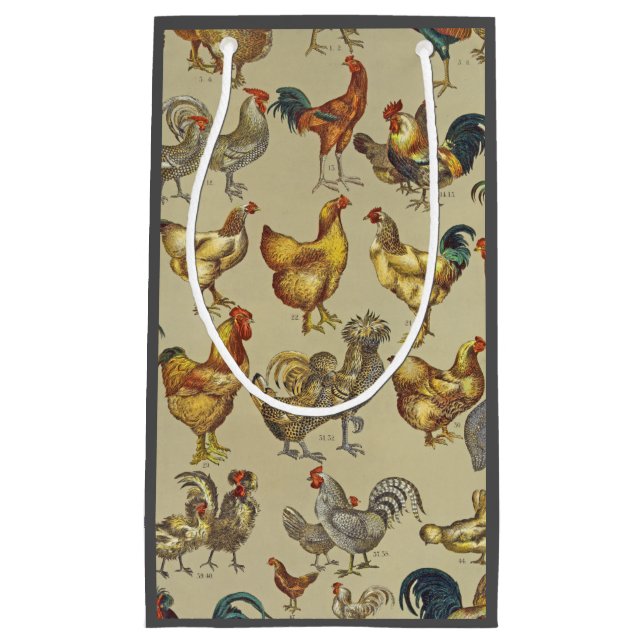 Petit Sac Cadeau Rooster Poulet de la ferme Pays Animal (Devant)