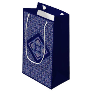 Petit Sac Cadeau Rosace bleue