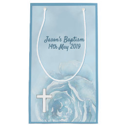 Petit Sac Cadeau Rose bleu étincelant
