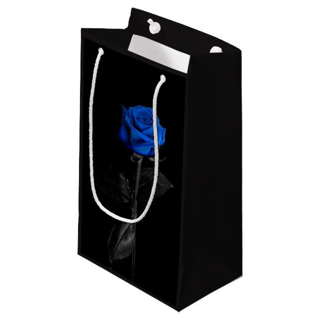 Petit Sac Cadeau Rose de bleu de police (Devant Angle)