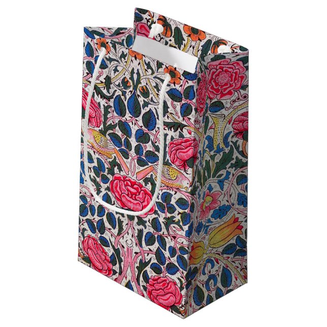 Petit Sac Cadeau Rose et Bird, William Morris (Dos Angle)