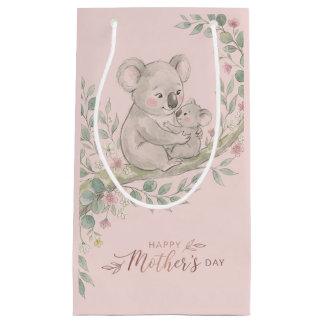 Petit Sac Cadeau Rose, Maman Koala Gentille et Joey