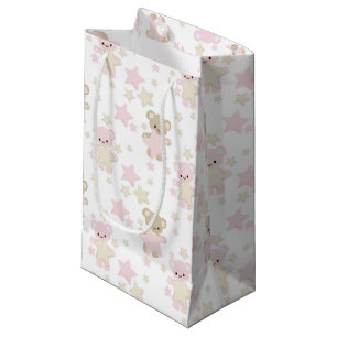 PETIT SAC CADEAU ROSE & TAN NOUNOURS ET ÉTOILES